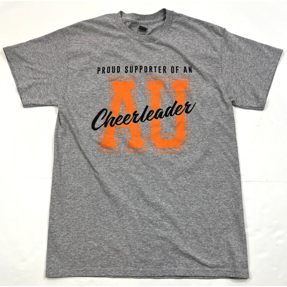 Gildan Anderson University AU Cheerleader T-Shirt Unisex M Gray‎ Proud Supporter